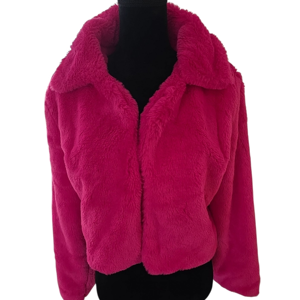 Vibrant Pink Faux Fur Jacket